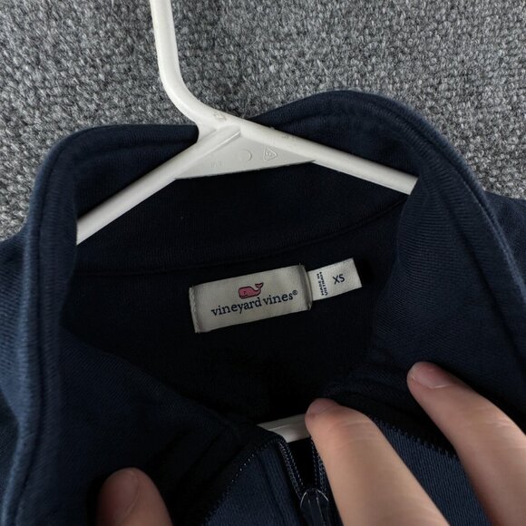 Vineyard Vines 1/4 Zip Pullover Navy Blue Sweater Sweatshirt XS Adult Unisex - Picture 6 of 11